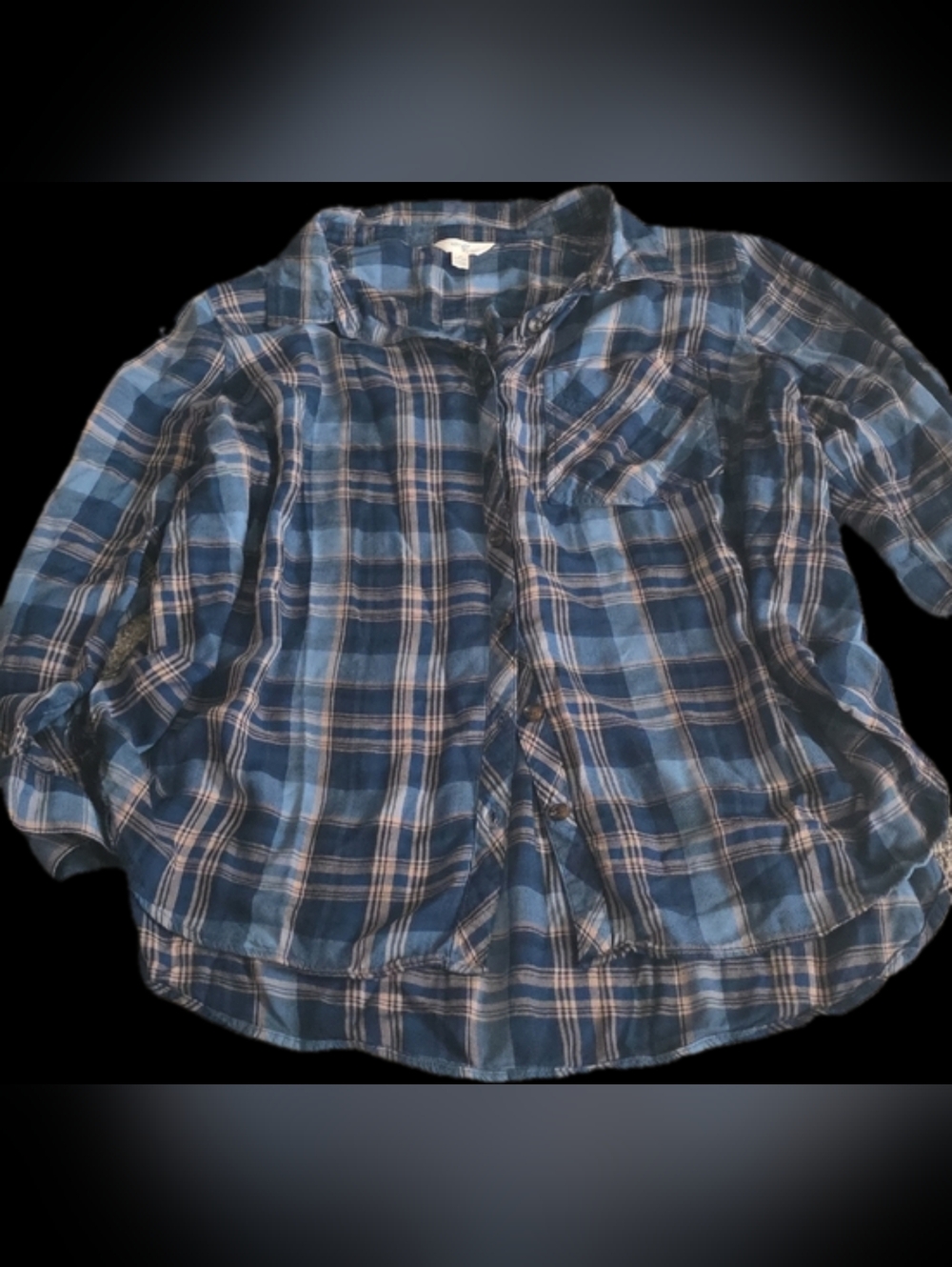 Terra & Sky Navy and Light Blue Plaid Shirt